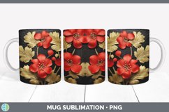 3D Elegant Geranium Flowers Mug Wrap | Sublimation Coffee Cu Product Image 7