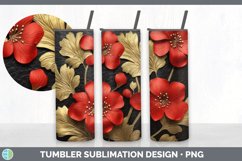 3D Elegant Geranium Flowers Tumbler | Sublimation 20 oz Skin Product Image 7