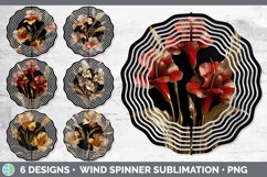 3D Black and Gold Flowers Wind Spinner Mega Bundle Sublimate Product Image 10