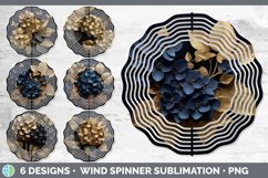 3D Black and Gold Flowers Wind Spinner Mega Bundle Sublimate Product Image 11