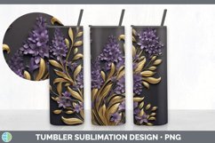 3D Elegant Lavender Flowers Tumbler | Sublimation 20 oz Skin Product Image 1