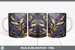 3D Elegant Lavender Flowers Mug Wrap | Sublimation Coffee Cu Product Image 3