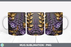 3D Elegant Lavender Flowers Mug Wrap | Sublimation Coffee Cu Product Image 6