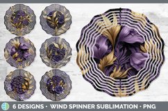 3D Black and Gold Flowers Wind Spinner Mega Bundle Sublimate Product Image 12