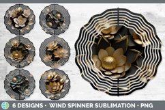 3D Black and Gold Flowers Wind Spinner Mega Bundle Sublimate Product Image 13