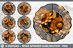 3D Black and Gold Flowers Wind Spinner Mega Bundle Sublimate Product Image 14