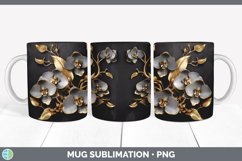 3D Elegant Orchid Flowers Mug Wrap | Sublimation Coffee Cup Product Image 3
