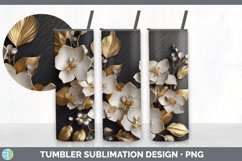 3D Elegant Orchid Flowers Tumbler | Sublimation 20 oz Skinny Product Image 4