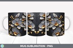 3D Elegant Orchid Flowers Mug Wrap | Sublimation Coffee Cup Product Image 5