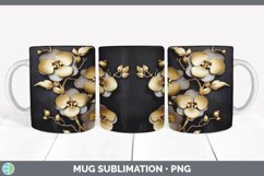 3D Elegant Orchid Flowers Mug Wrap | Sublimation Coffee Cup Product Image 7