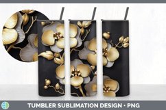 3D Elegant Orchid Flowers Tumbler | Sublimation 20 oz Skinny Product Image 7