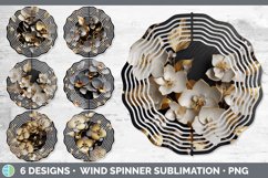 3D Black and Gold Flowers Wind Spinner Mega Bundle Sublimate Product Image 15