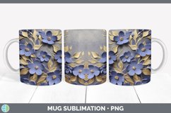 3D Elegant Periwinkle Flowers Mug Wrap | Sublimation Coffee Product Image 2