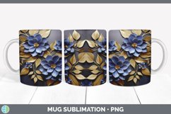 3D Elegant Periwinkle Flowers Mug Wrap | Sublimation Coffee Product Image 4