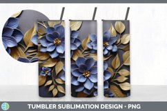 3D Elegant Periwinkle Flowers Tumbler | Sublimation 20 oz Sk Product Image 4