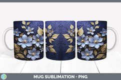 3D Elegant Periwinkle Flowers Mug Wrap | Sublimation Coffee Product Image 5
