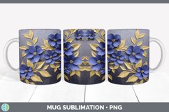 3D Elegant Periwinkle Flowers Mug Wrap | Sublimation Coffee Product Image 6