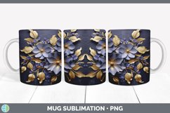 3D Elegant Periwinkle Flowers Mug Wrap | Sublimation Coffee Product Image 7