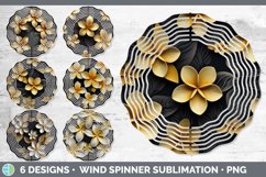 3D Black and Gold Flowers Wind Spinner Mega Bundle Sublimate Product Image 17