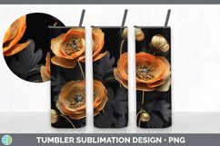 3D Elegant Ranunculus Flowers Tumbler | Sublimation 20 oz Sk Product Image 2