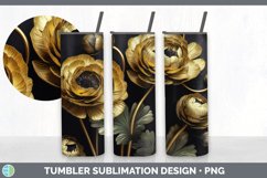 3D Elegant Ranunculus Flowers Tumbler | Sublimation 20 oz Sk Product Image 3