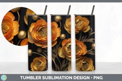 3D Elegant Ranunculus Flowers Tumbler | Sublimation 20 oz Sk Product Image 4