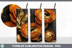 3D Elegant Ranunculus Flowers Tumbler | Sublimation 20 oz Sk Product Image 6