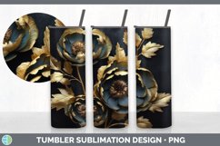 3D Elegant Ranunculus Flowers Tumbler | Sublimation 20 oz Sk Product Image 7
