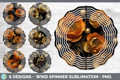 3D Black and Gold Flowers Wind Spinner Mega Bundle Sublimate Product Image 18