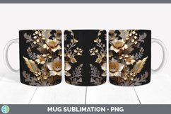 3D Elegant Snapdragon Flowers Mug Wrap | Sublimation Coffee Product Image 3