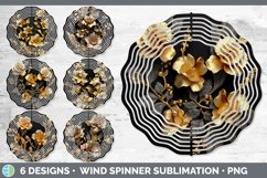 3D Black and Gold Flowers Wind Spinner Mega Bundle Sublimate Product Image 19