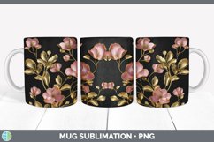 3D Elegant Sweet Pea Flowers Mug Wrap | Sublimation Coffee C Product Image 2