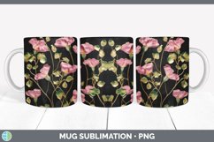 3D Elegant Sweet Pea Flowers Mug Wrap | Sublimation Coffee C Product Image 3