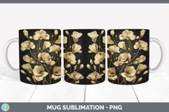 3D Elegant Sweet Pea Flowers Mug Wrap | Sublimation Coffee C Product Image 4