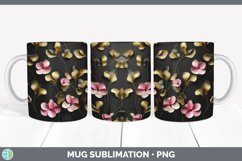 3D Elegant Sweet Pea Flowers Mug Wrap | Sublimation Coffee C Product Image 6