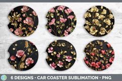 3D Elegant Sweet Pea Flowers Car Coaster | Sublimation Coast Product Image 2