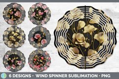 3D Black and Gold Flowers Wind Spinner Mega Bundle Sublimate Product Image 20