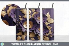 3D Elegant Violet Flowers Tumbler | Sublimation 20 oz Skinny Product Image 3