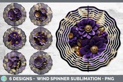 3D Black and Gold Flowers Wind Spinner Mega Bundle Sublimate Product Image 21