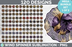 3D Black and Gold Flowers Wind Spinner Mega Bundle Sublimate Product Image 1
