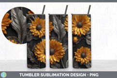 3D Gold Calendula Flowers Tumbler | Sublimation 20 oz Skinny Product Image 6