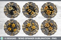 3D Gold Daffodil Flowers Wind Spinner | Sublimation Spinner Product Image 2