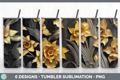 3D Black and Gold Tumbler Mega Sublimation Bundle Design PNG Product Image 6