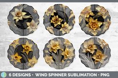 3D Gold Daffodil Flowers Wind Spinner | Sublimation Spinner Product Image 2