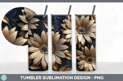 3D Gold Daisy Flowers Tumbler | Sublimation 20 oz Skinny Tum Product Image 4