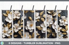 3D Black and Gold Tumbler Mega Sublimation Bundle Design PNG Product Image 8