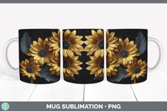3D Gold Gerbera Daisy Flowers Mug Wrap | Sublimation Coffee Product Image 2