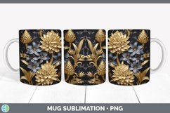 3D Gold Hyacinth Flowers Mug Wrap | Sublimation Coffee Cup D Product Image 2