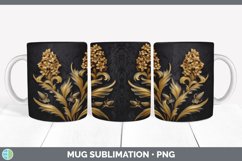 3D Gold Hyacinth Flowers Mug Wrap | Sublimation Coffee Cup D Product Image 3