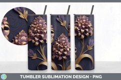 3D Gold Hyacinth Flowers Tumbler | Sublimation 20 oz Skinny Product Image 4
